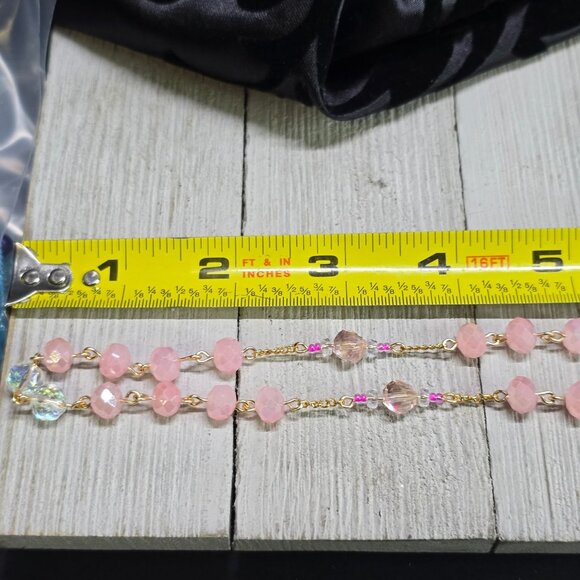 Handcrafted Pink and Gold Delicate and Elegant Aurora Rosary Christmas Gift - Picture 7 of 10